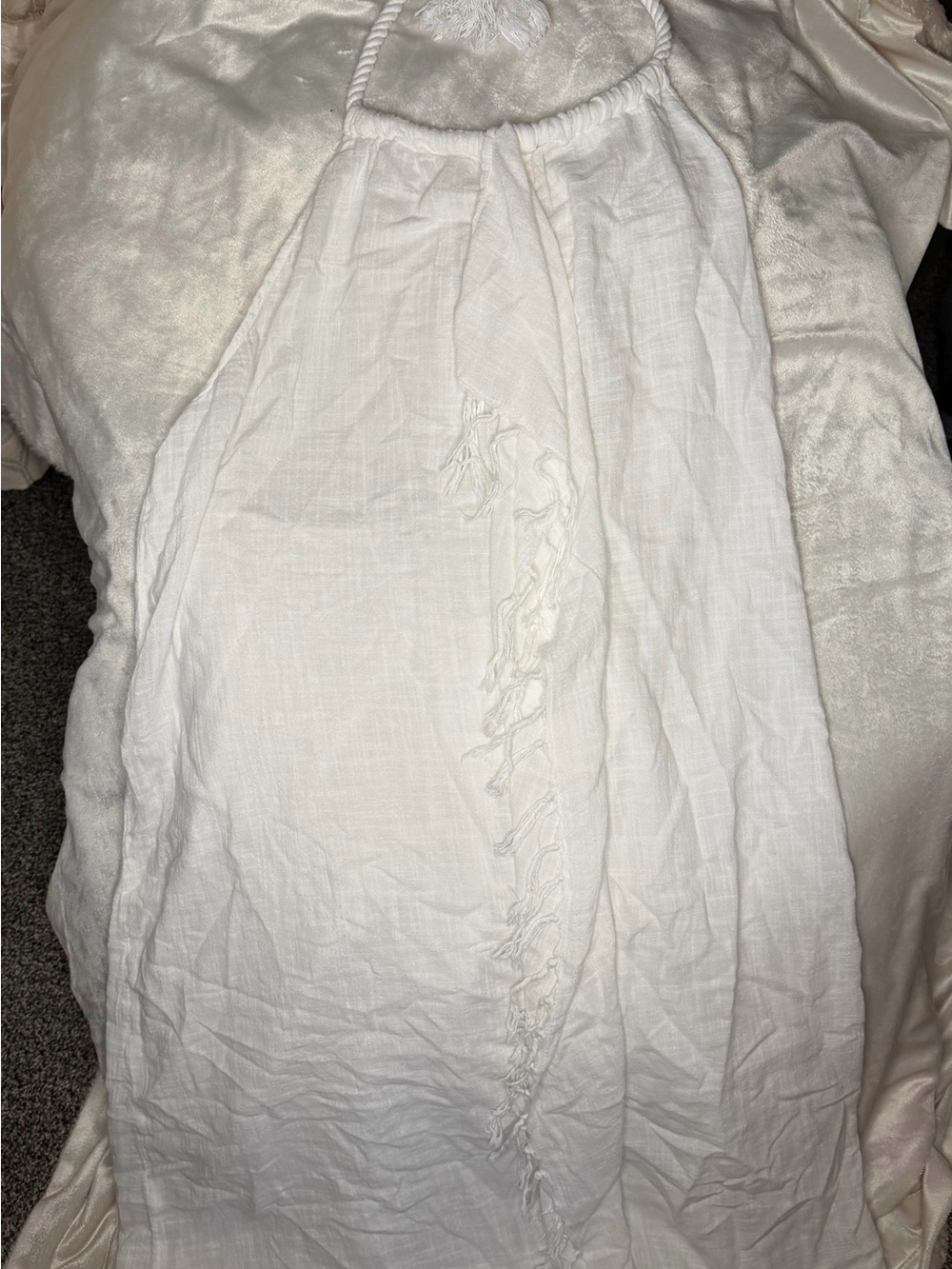 aerie White Linen Dress Size M